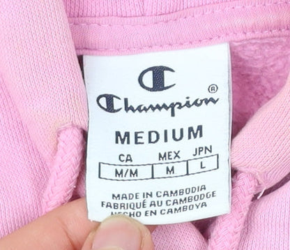 Champion Womens Pink Pullover Hoodie Medium Regular Fit Casual