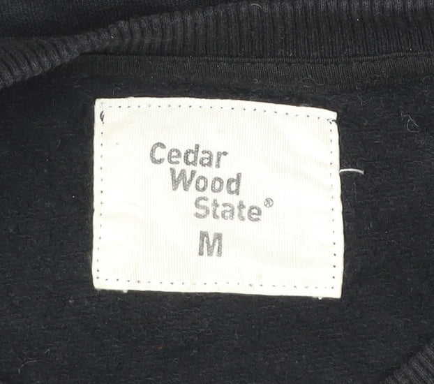Mens UK Size M Cedar Wood State Black Pullover Sweatshirt