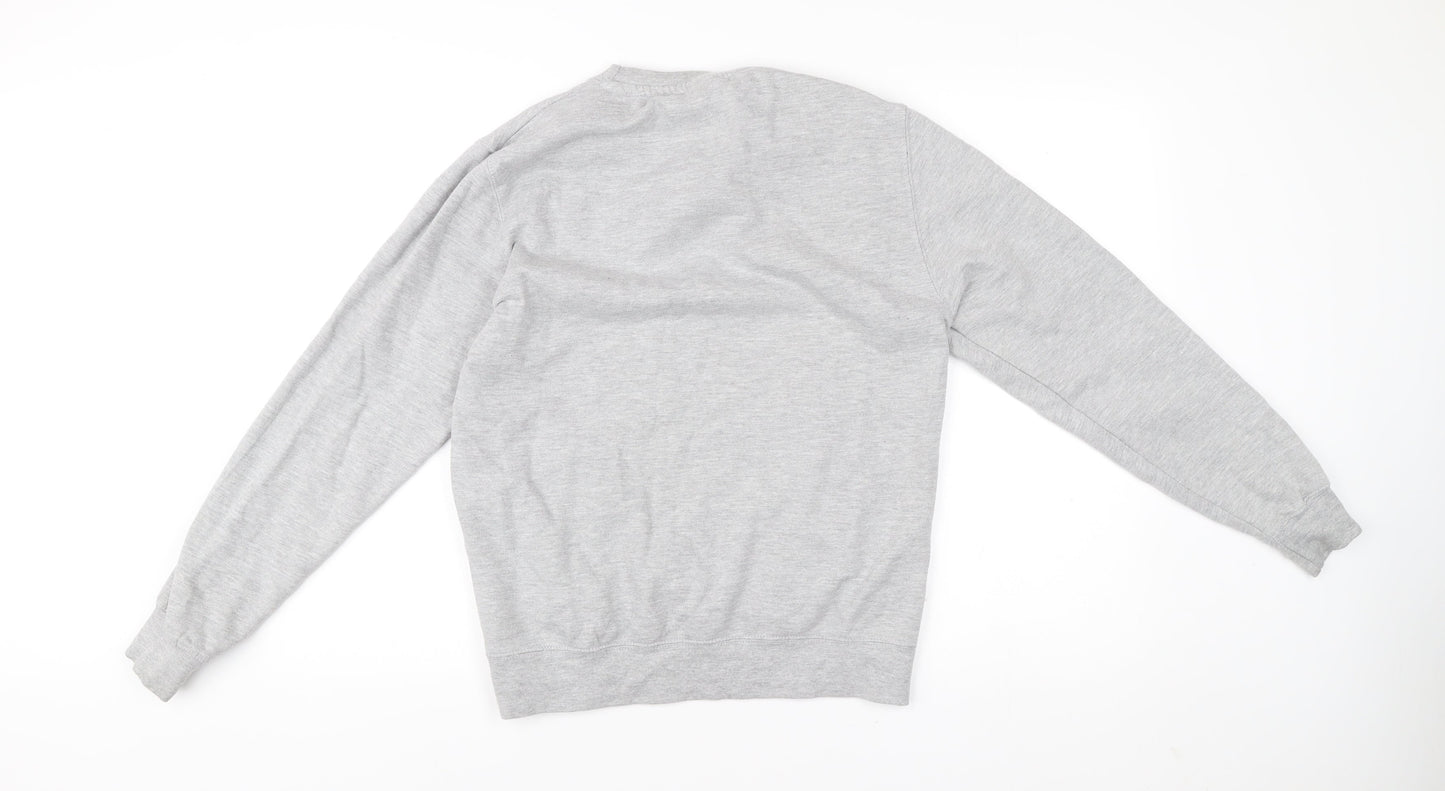 AWDis Men’s Grey Pikachu Graphic Pullover Sweatshirt Size S