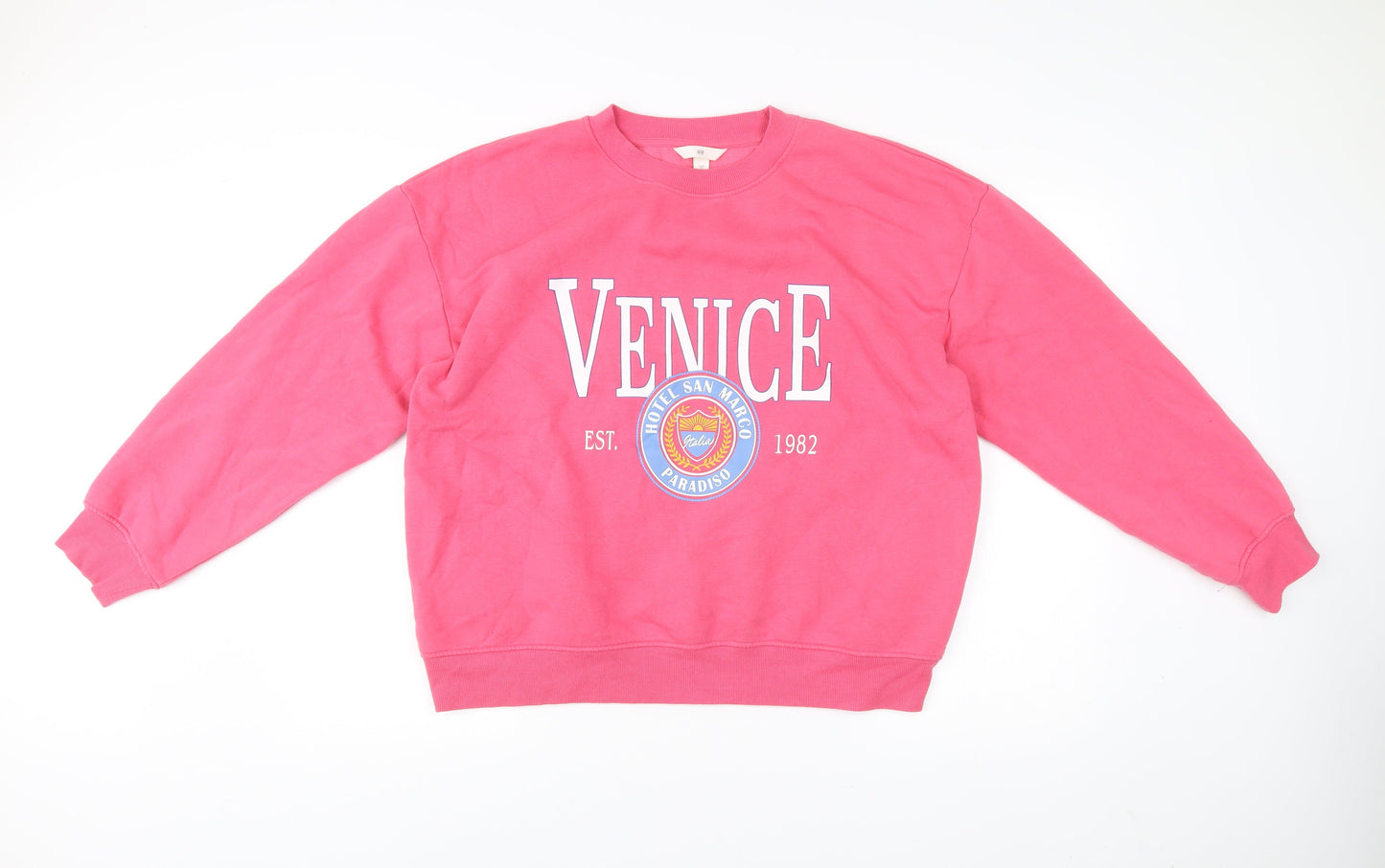 H&M Women’s Pink Venice Graphic Sweatshirt Size 12 Regular Fit