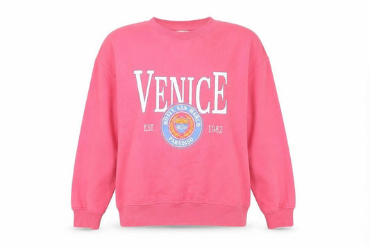 H&M Women’s Pink Venice Graphic Sweatshirt Size 12 Regular Fit