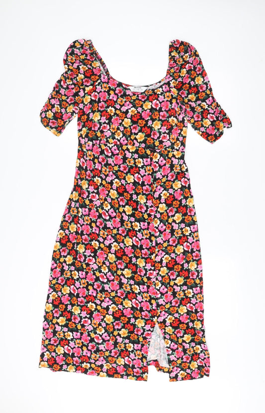 Dorothy Perkins Petite Womens Multicoloured Floral Bodycon Dress Size 10