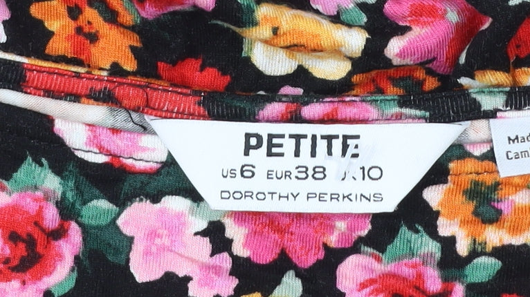 Dorothy Perkins Petite Womens Multicoloured Floral Bodycon Dress Size 10
