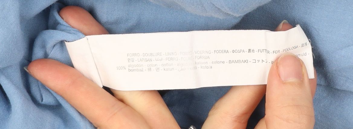 Zara Men’s Blue Cotton Jacket Size L 42in Casual Button Front