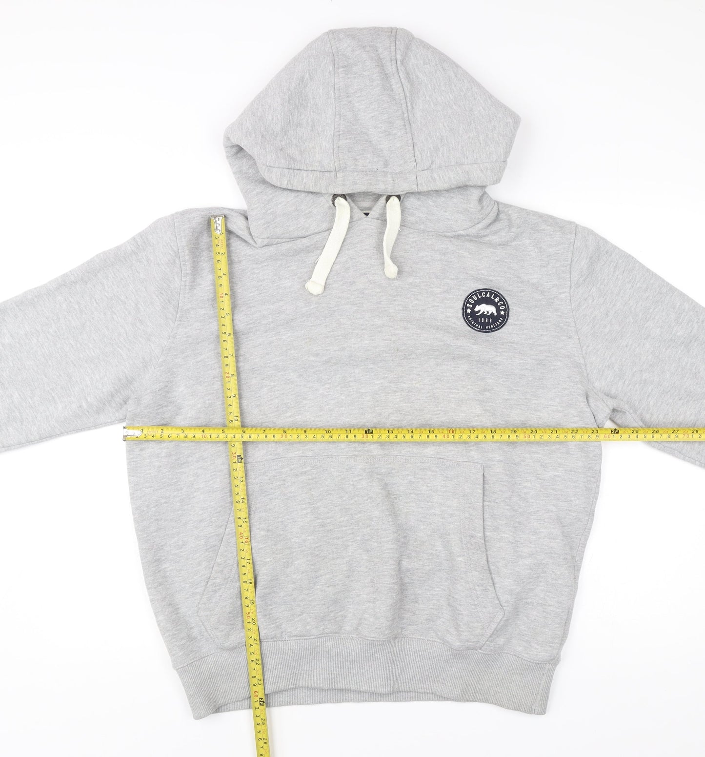 Mens UK Size XL SoulCal & Co Grey Pullover Hoodie