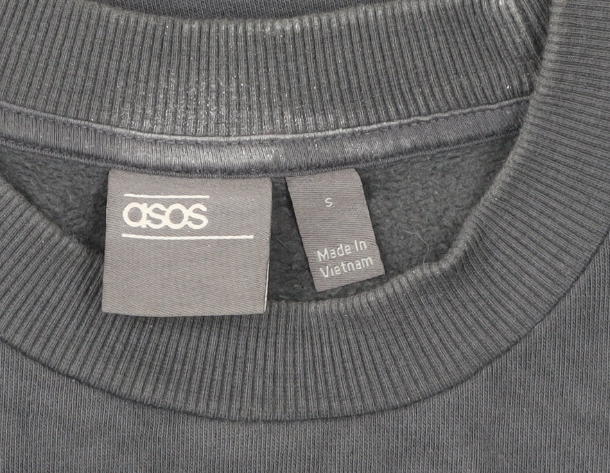 Mens UK Size S ASOS Grey Pullover Sweatshirt