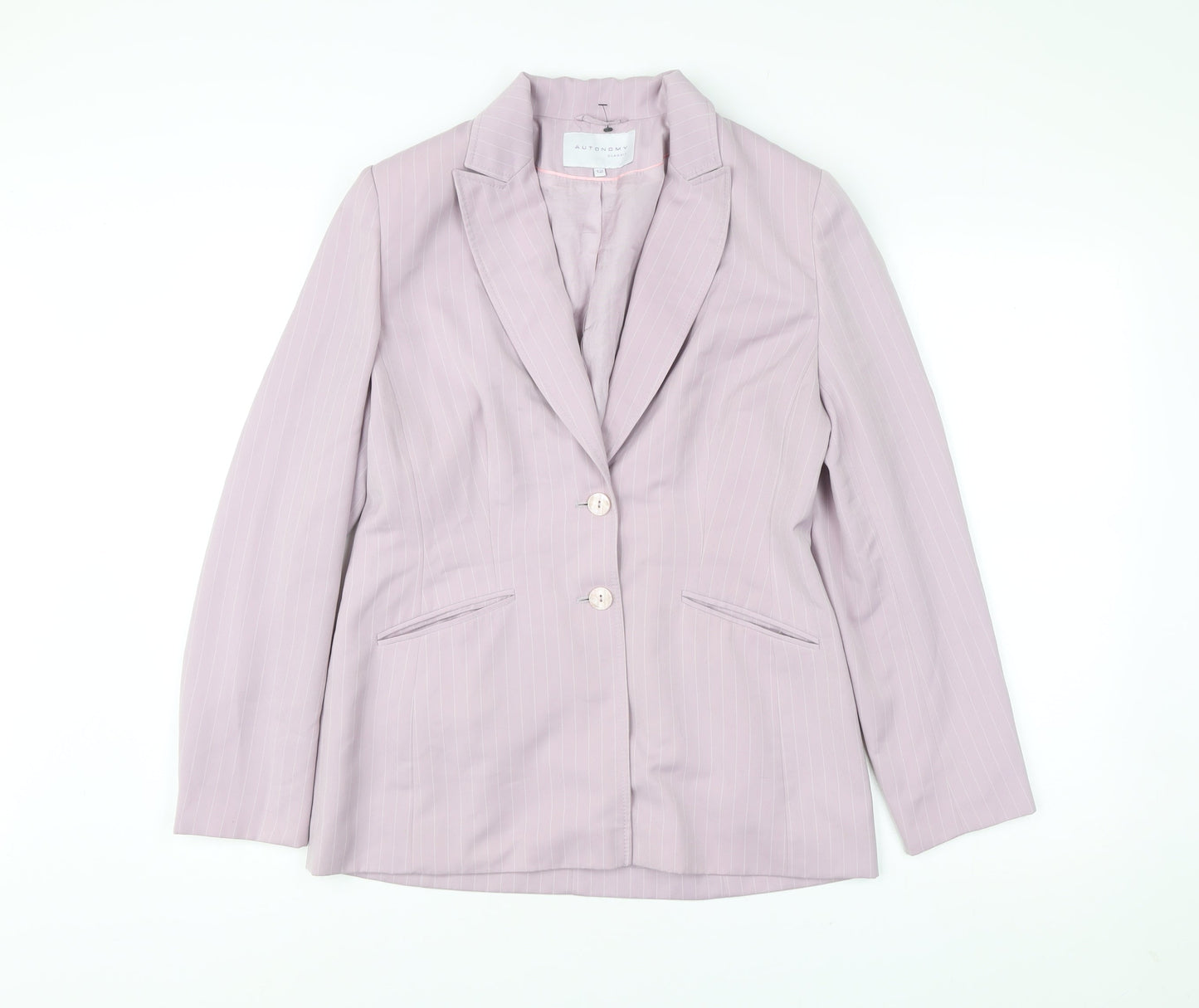 Autonomy Women’s Pink Pinstripe Blazer Size 12 Workwear Jacket