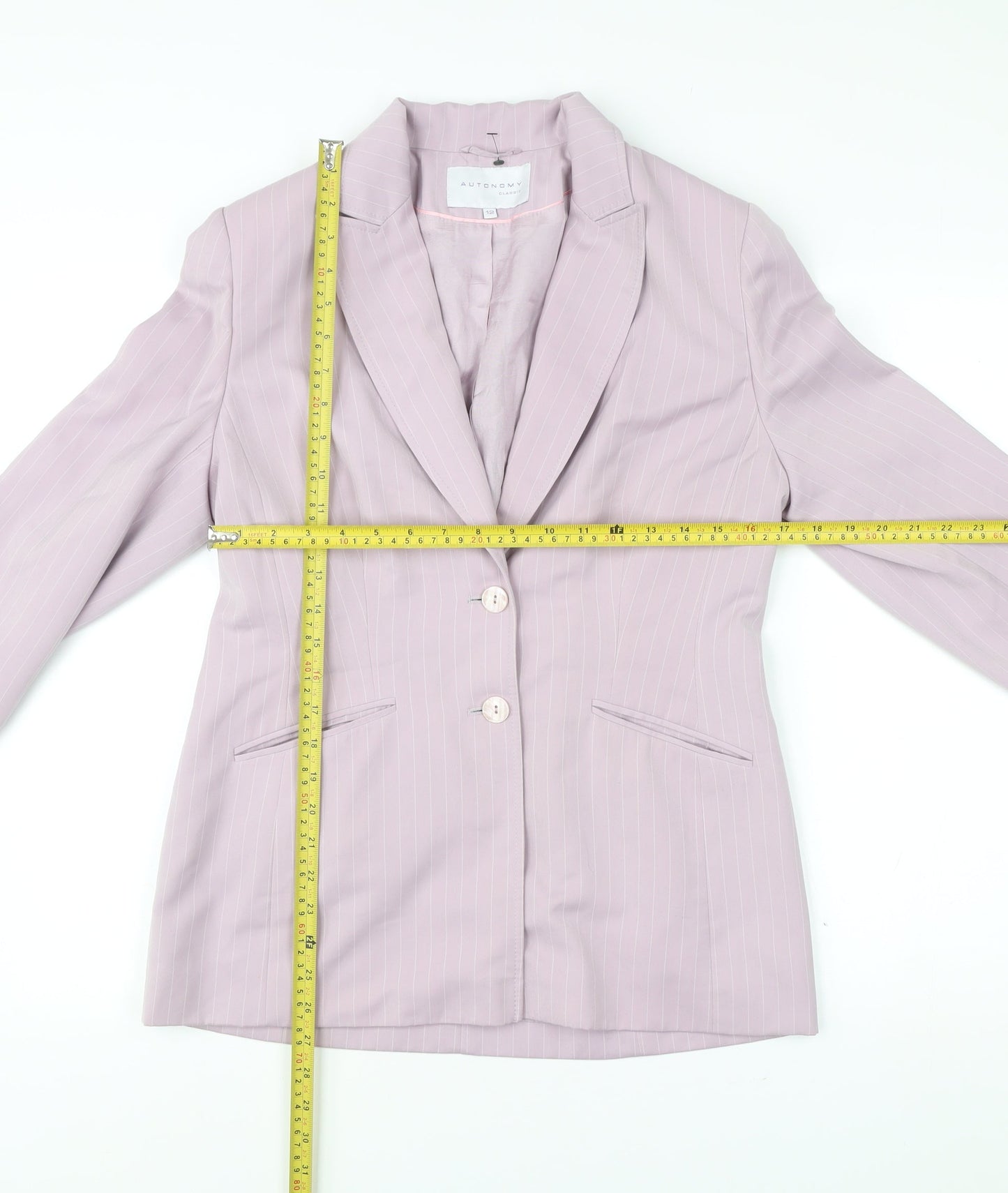 Autonomy Women’s Pink Pinstripe Blazer Size 12 Workwear Jacket