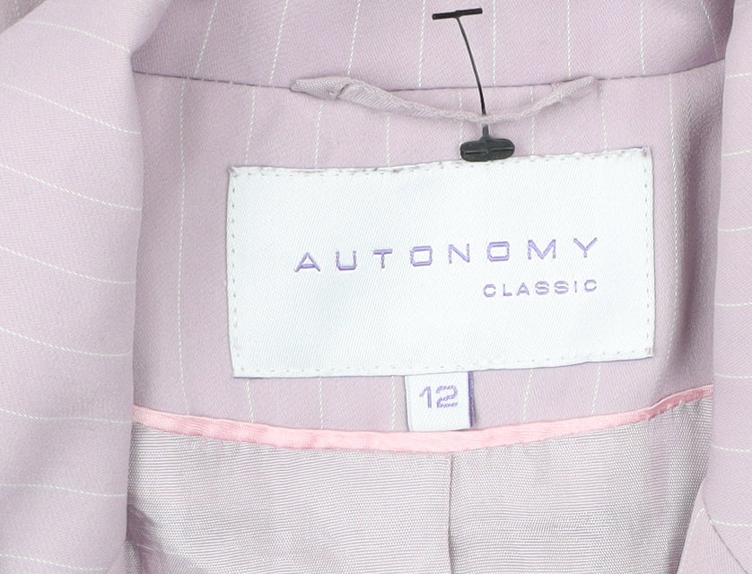 Autonomy Women’s Pink Pinstripe Blazer Size 12 Workwear Jacket