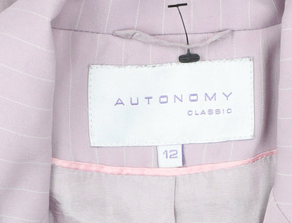 Autonomy Women’s Pink Pinstripe Blazer Size 12 Workwear Jacket