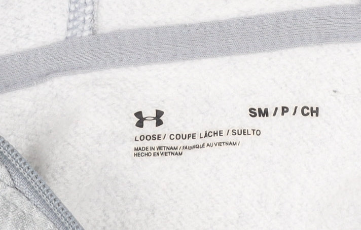 Under Armour Men’s Grey Full Zip Hoodie Size S Relaxed Fit Logo