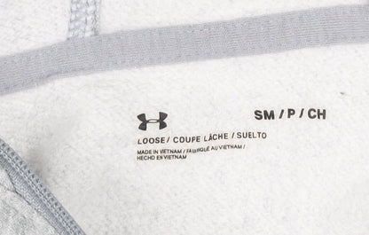Under Armour Men’s Grey Full Zip Hoodie Size S Relaxed Fit Logo