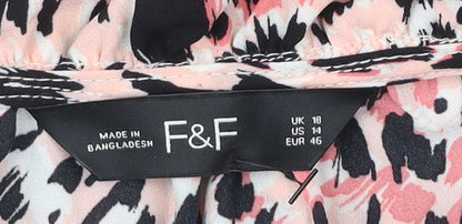 F&F Women’s Multicoloured Animal Print Shift Dress Size 18