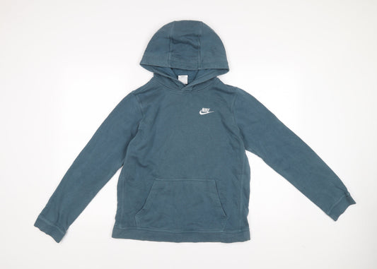 Additional front view of Nike Teens Blue Pullover Hoodie XL Cotton Blend Sportswear