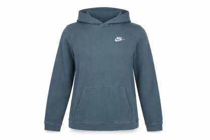 Front view of Nike Teens Blue Pullover Hoodie XL Cotton Blend Sportswear