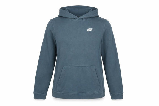 Front view of Nike Teens Blue Pullover Hoodie XL Cotton Blend Sportswear