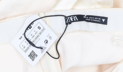 Zara Women’s Ivory Strapless Bodycon Midi Dress Size S New