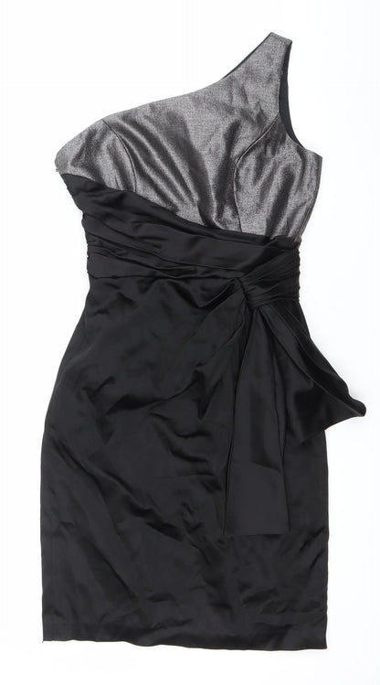 Maggy London Women’s Black Size 10 One Shoulder Sheath Cocktail Dress