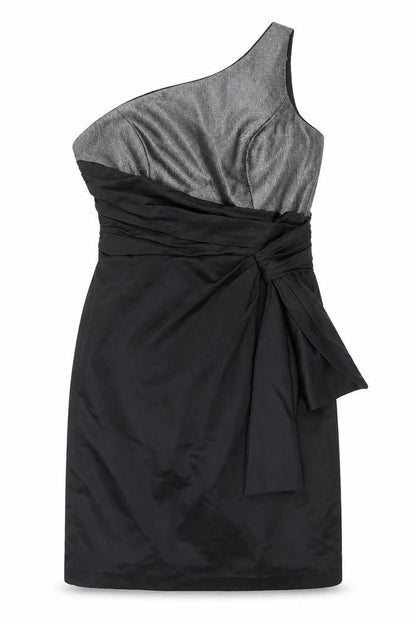 Maggy London Women’s Black Size 10 One Shoulder Sheath Cocktail Dress