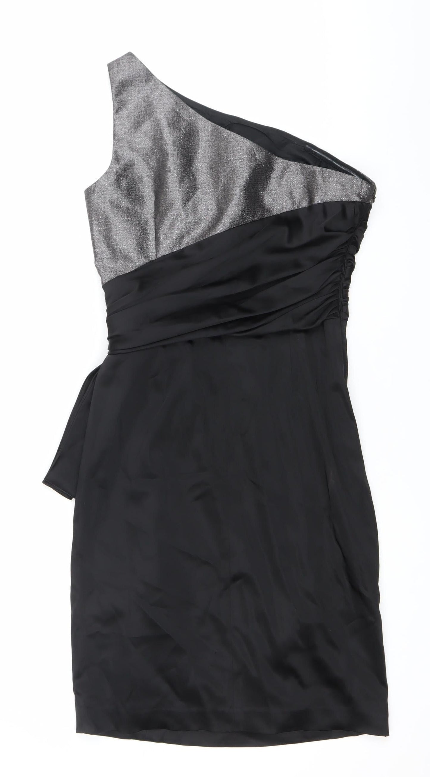 Maggy London Women’s Black Size 10 One Shoulder Sheath Cocktail Dress