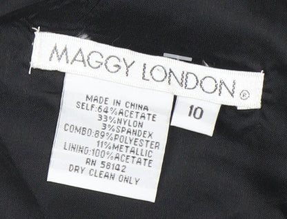 Maggy London Women’s Black Size 10 One Shoulder Sheath Cocktail Dress