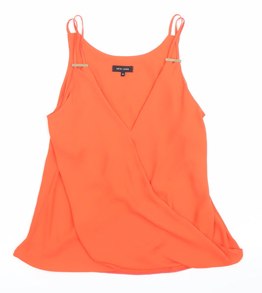 New Look Women’s Orange Size 10 Camisole Tank Top V-Neck Sleeveless