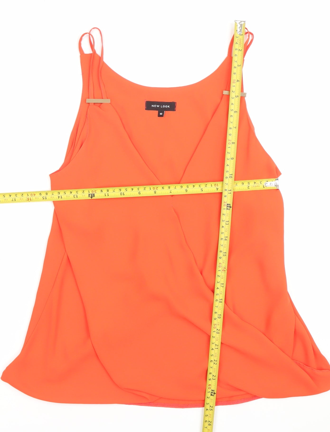 Womens UK Size 10 New Look Orange Camisole Tank