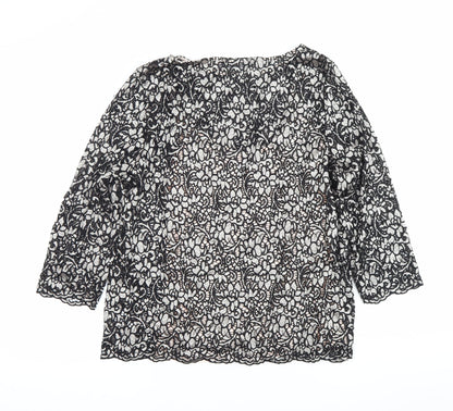 Womens UK Size 14 Marks and Spencer Black Tunic Blouse