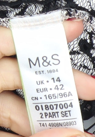 Womens UK Size 14 Marks and Spencer Black Tunic Blouse