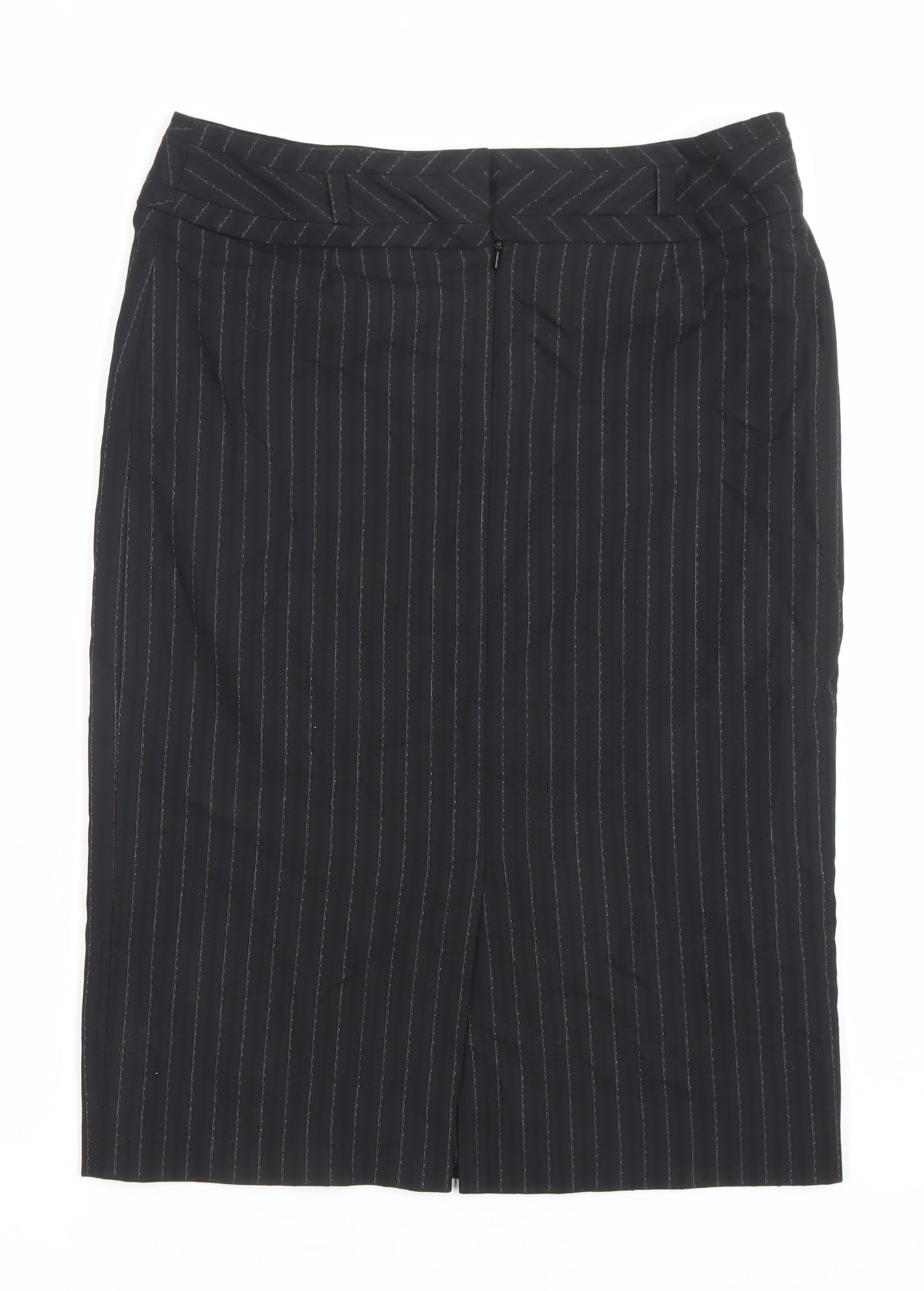 Next Women's Black Stripe Pencil Skirt Size 8 Workwear Business Formal