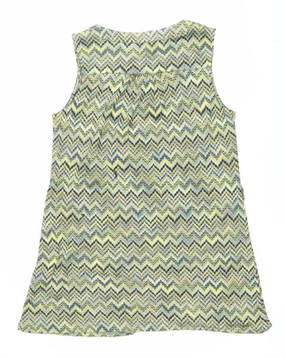 Chelsea Girl Women’s Multicoloured Chevron Shift Dress Size 16 Sleeveless Retro