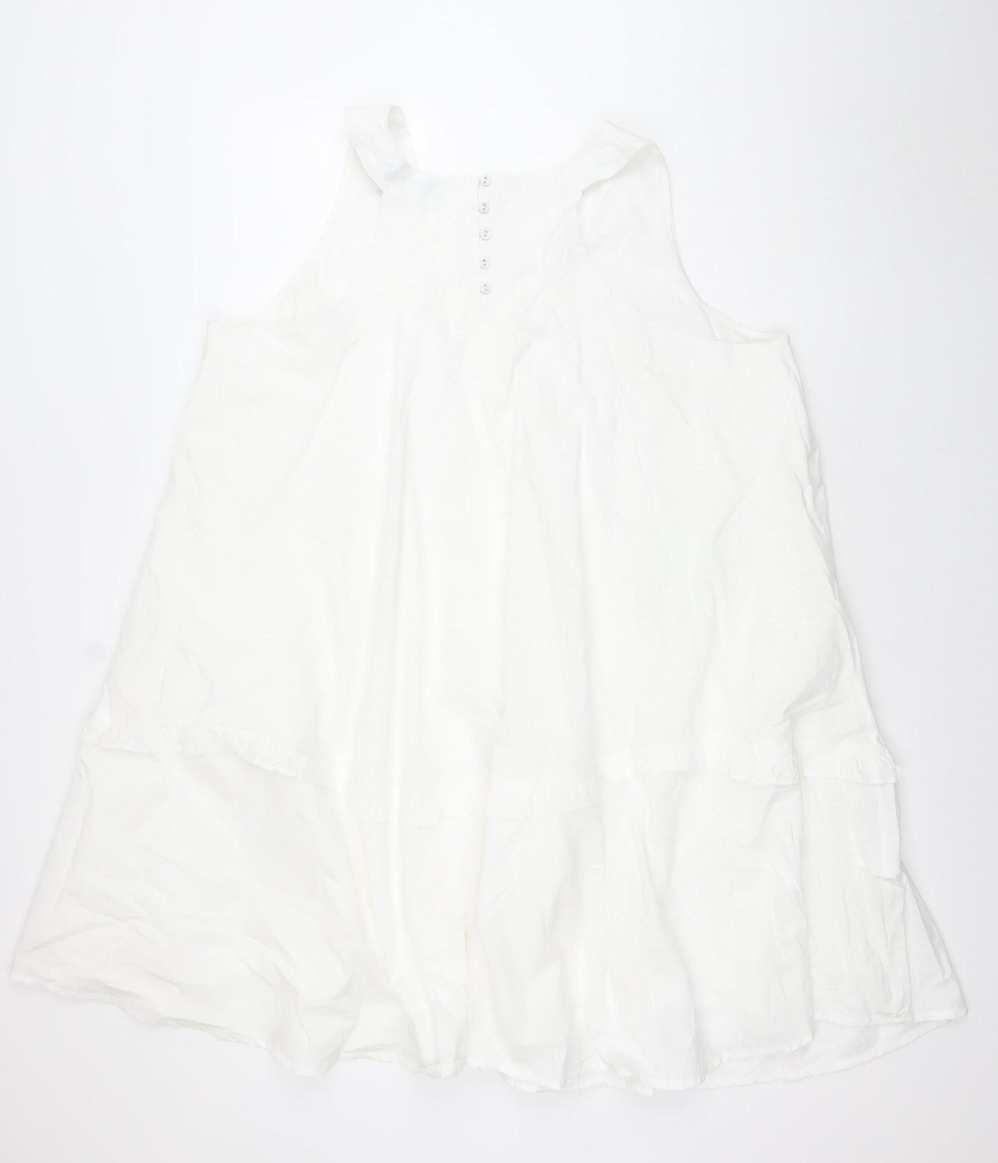 Primark Women’s White Sleeveless Shift Dress Size 20 Casual Summer