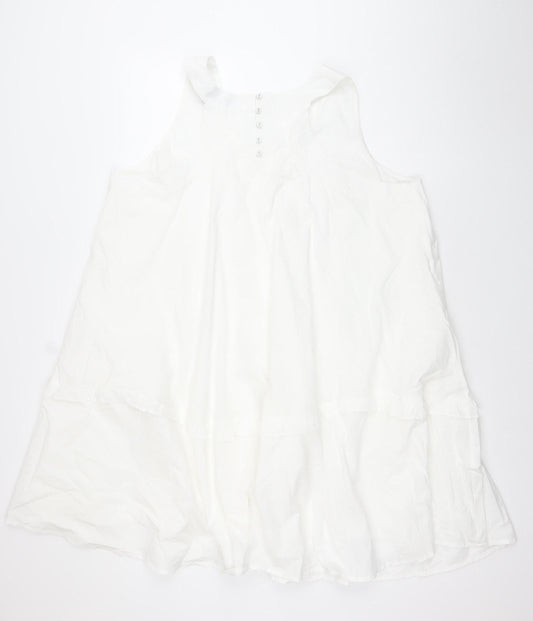 Primark Women’s White Sleeveless Shift Dress Size 20 Casual Summer