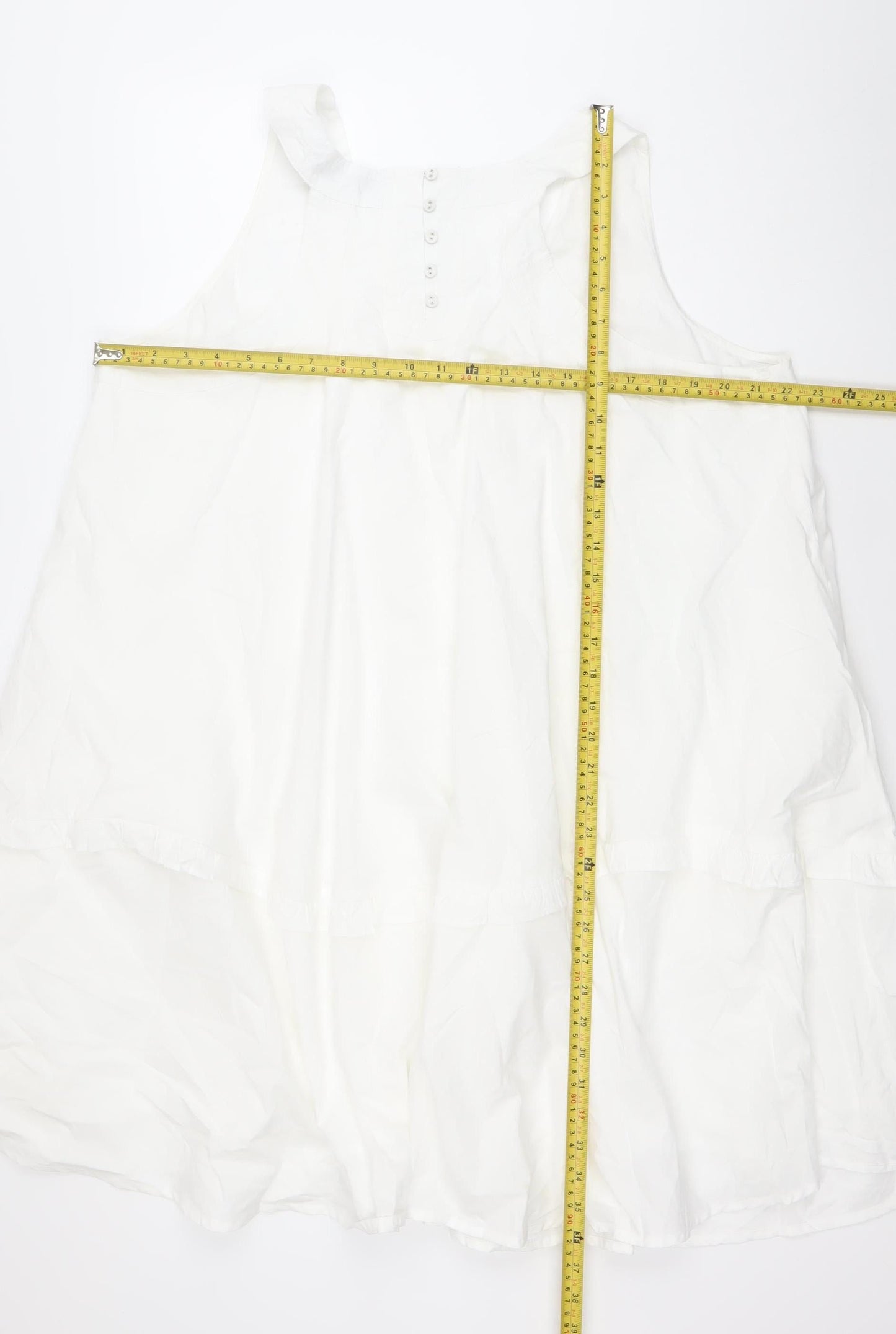 Primark Women’s White Sleeveless Shift Dress Size 20 Casual Summer