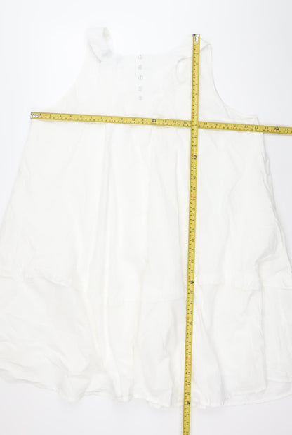 Primark Women’s White Sleeveless Shift Dress Size 20 Casual Summer