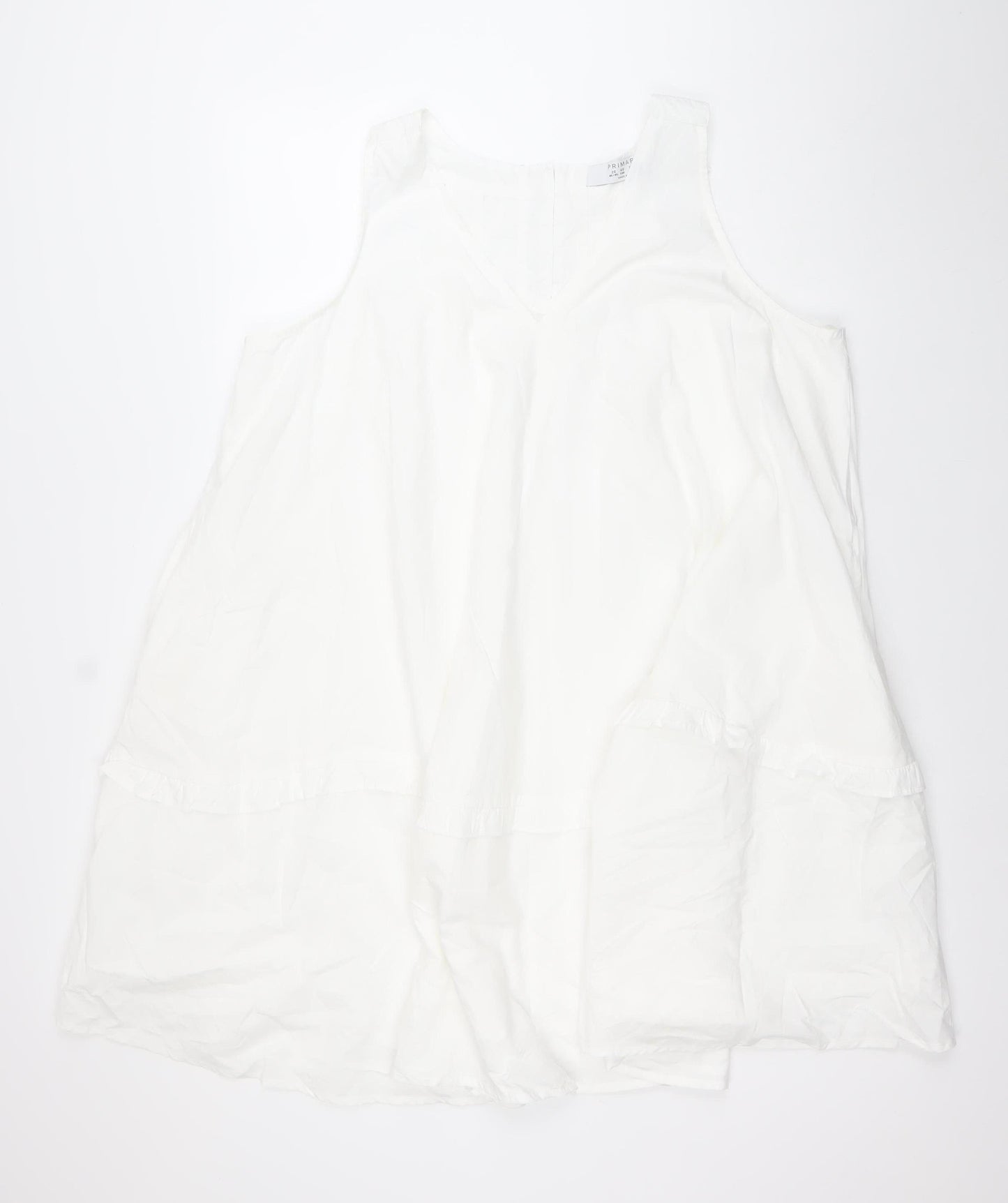 Primark Women’s White Sleeveless Shift Dress Size 20 Casual Summer