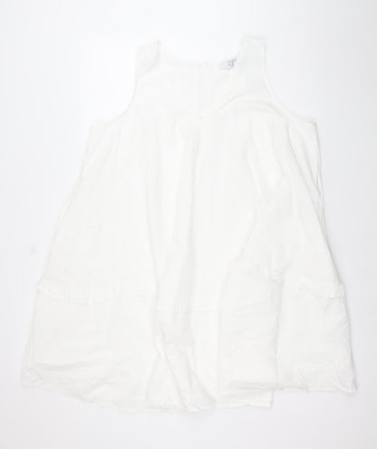 Primark Women’s White Sleeveless Shift Dress Size 20 Casual Summer