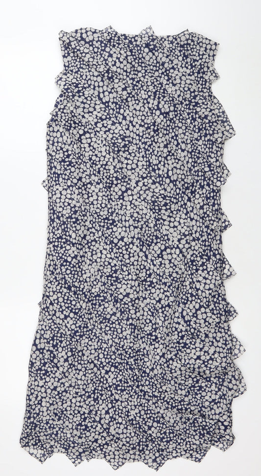 Nicole Miller Women’s Blue Polka Dot Silk Swing Dress Size 12