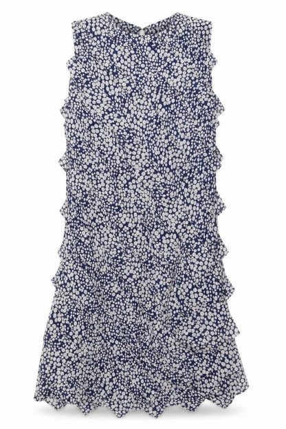 Nicole Miller Women’s Blue Polka Dot Silk Swing Dress Size 12