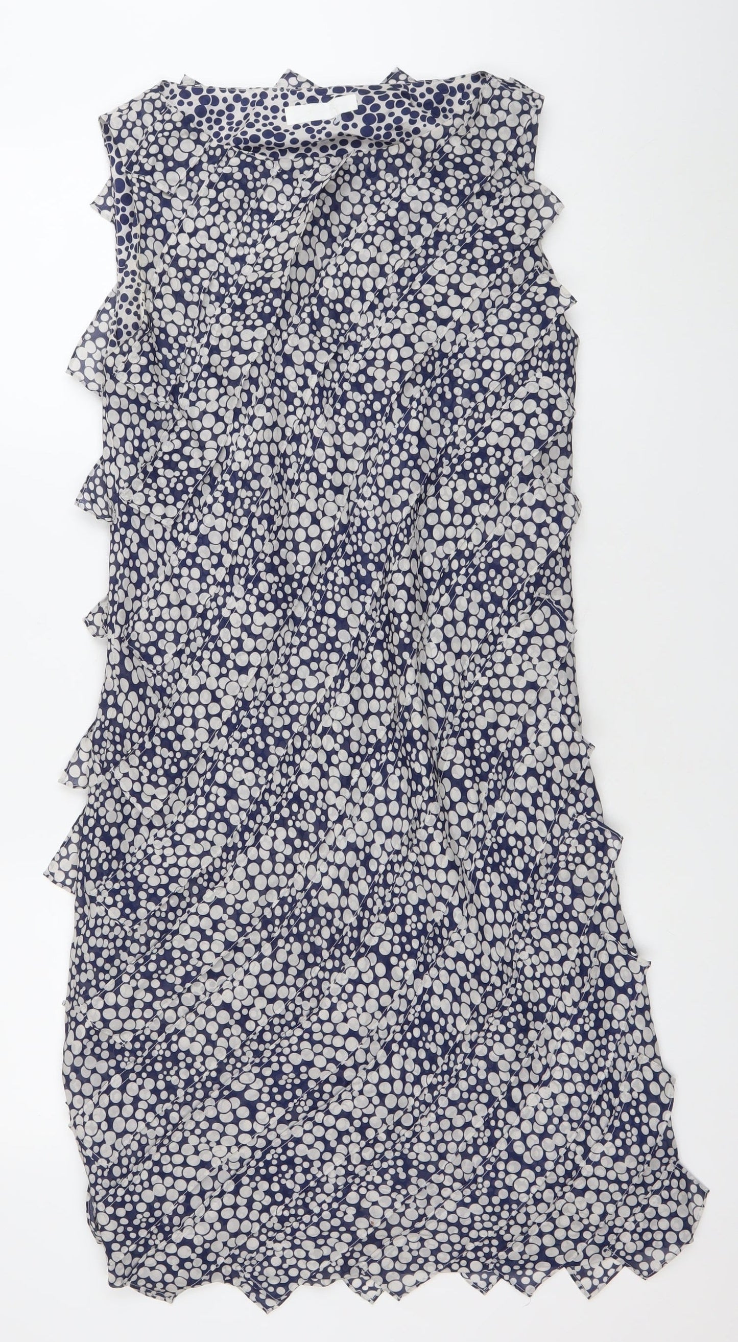 Nicole Miller Women’s Blue Polka Dot Silk Swing Dress Size 12