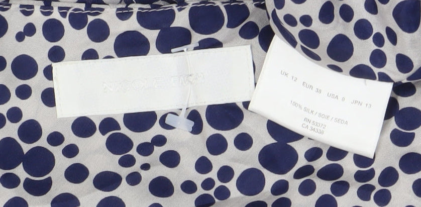 Nicole Miller Women’s Blue Polka Dot Silk Swing Dress Size 12