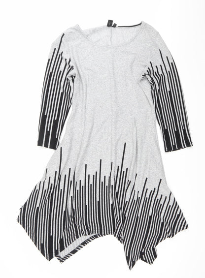 Izabel London Women’s Grey Striped Shift Dress Size 12
