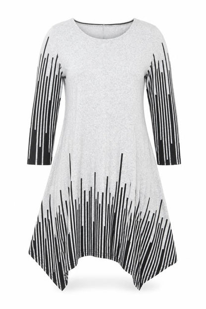 Izabel London Women’s Grey Striped Shift Dress Size 12