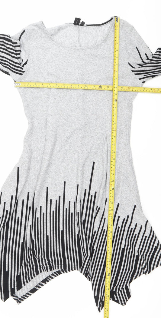 Izabel London Women’s Grey Striped Shift Dress Size 12
