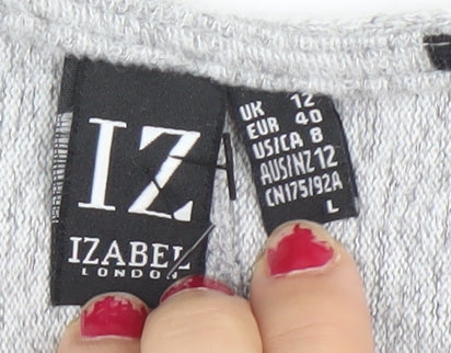 Izabel London Women’s Grey Striped Shift Dress Size 12