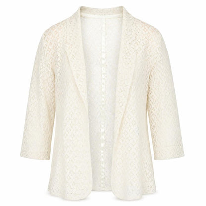Roman Women Ivory Lace Kimono Blouse Size 12 3/4 Sleeve
