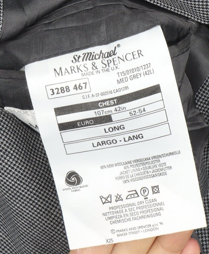 Mens UK Size 42 Marks and Spencer Regular Grey Suit Jacket