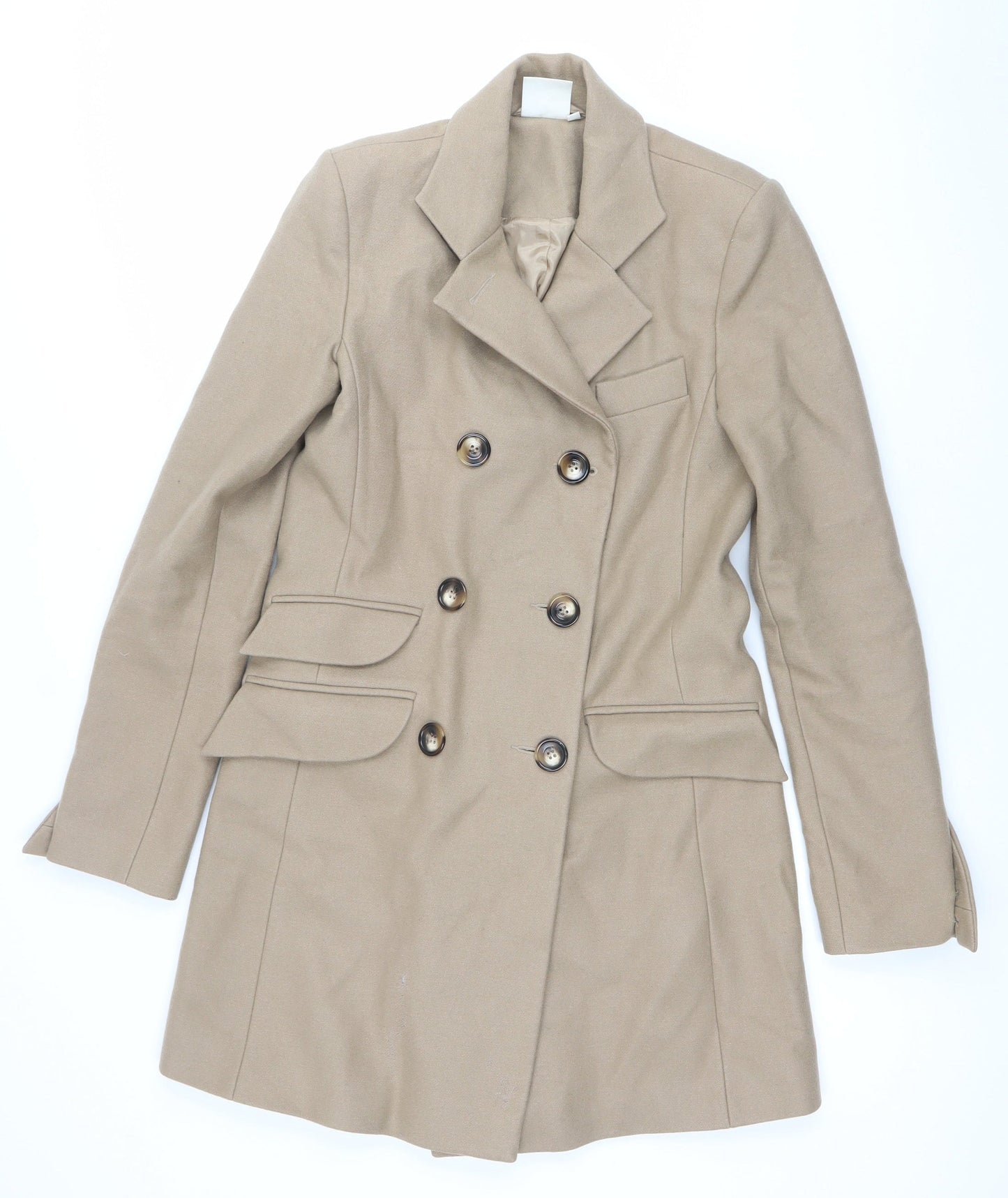 Womens UK Size 8 ASOS Beige Pea Coat