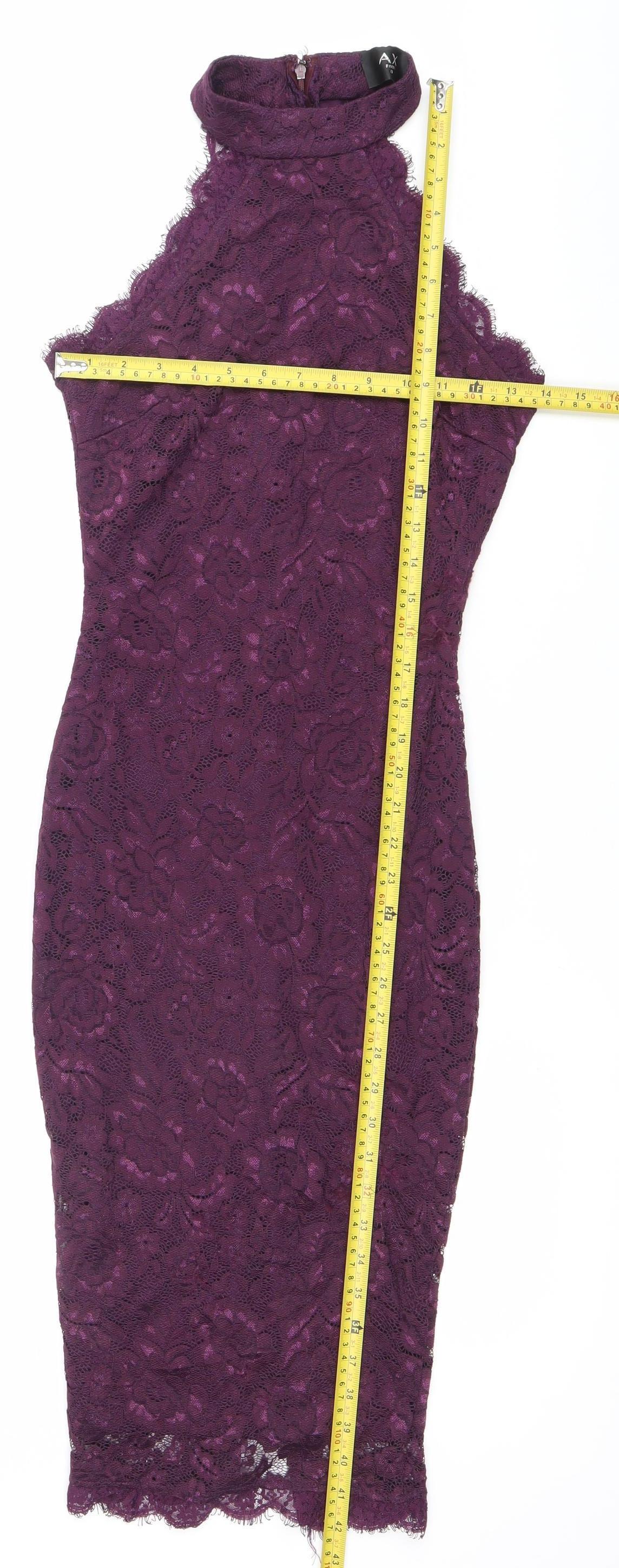 AX Paris Womens Purple Lace Bodycon Knee Length Dress Size 8