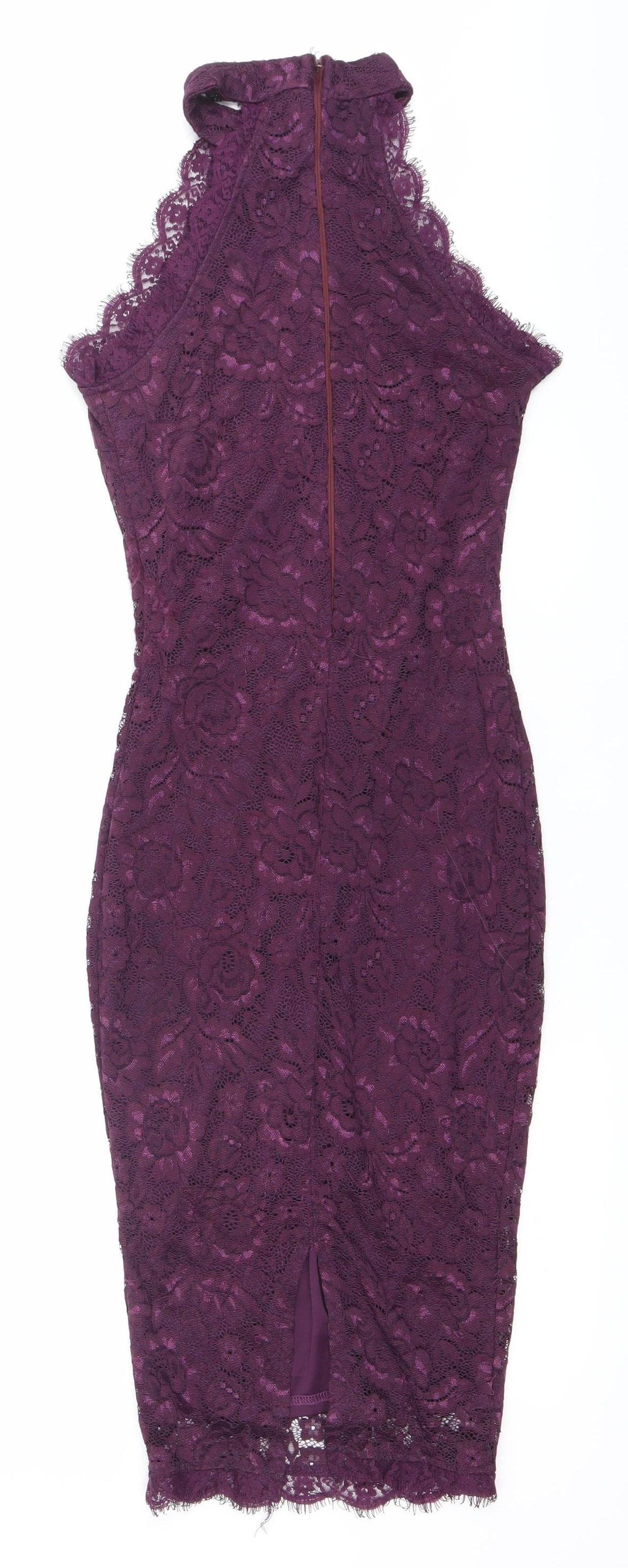 AX Paris Womens Purple Lace Bodycon Knee Length Dress Size 8